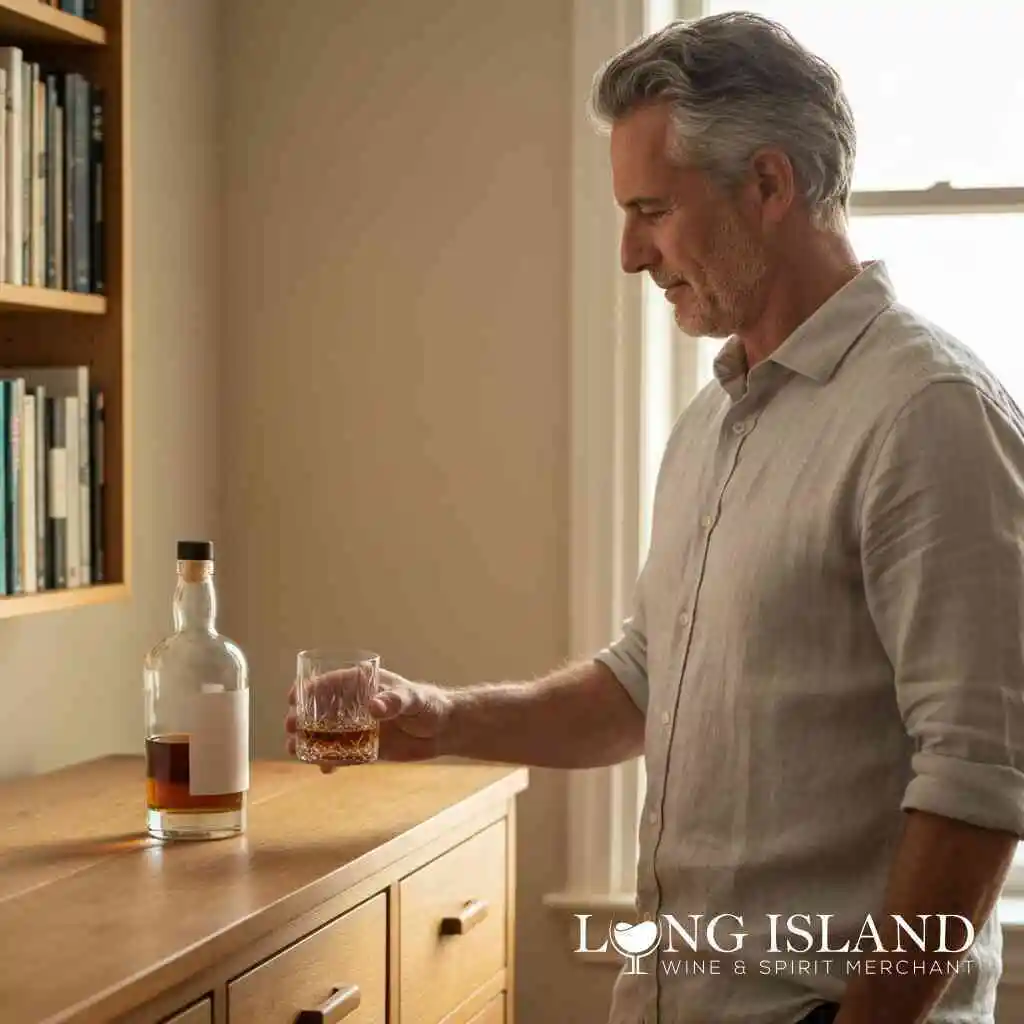 Selecting Fathers Day Whiskey at Long Island Liquor Store