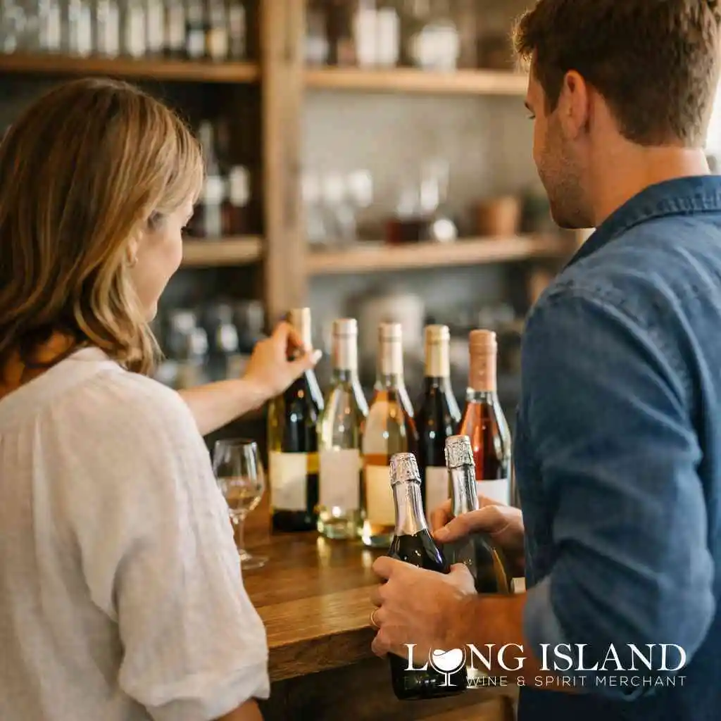 The case for amaro, cordials, and a small whiskey bar when the dance floor gets crowded — Long Island Liquor Store
